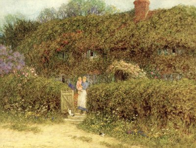 ワイト島、フレッシュウォーターのコテージ 作： Helen Allingham